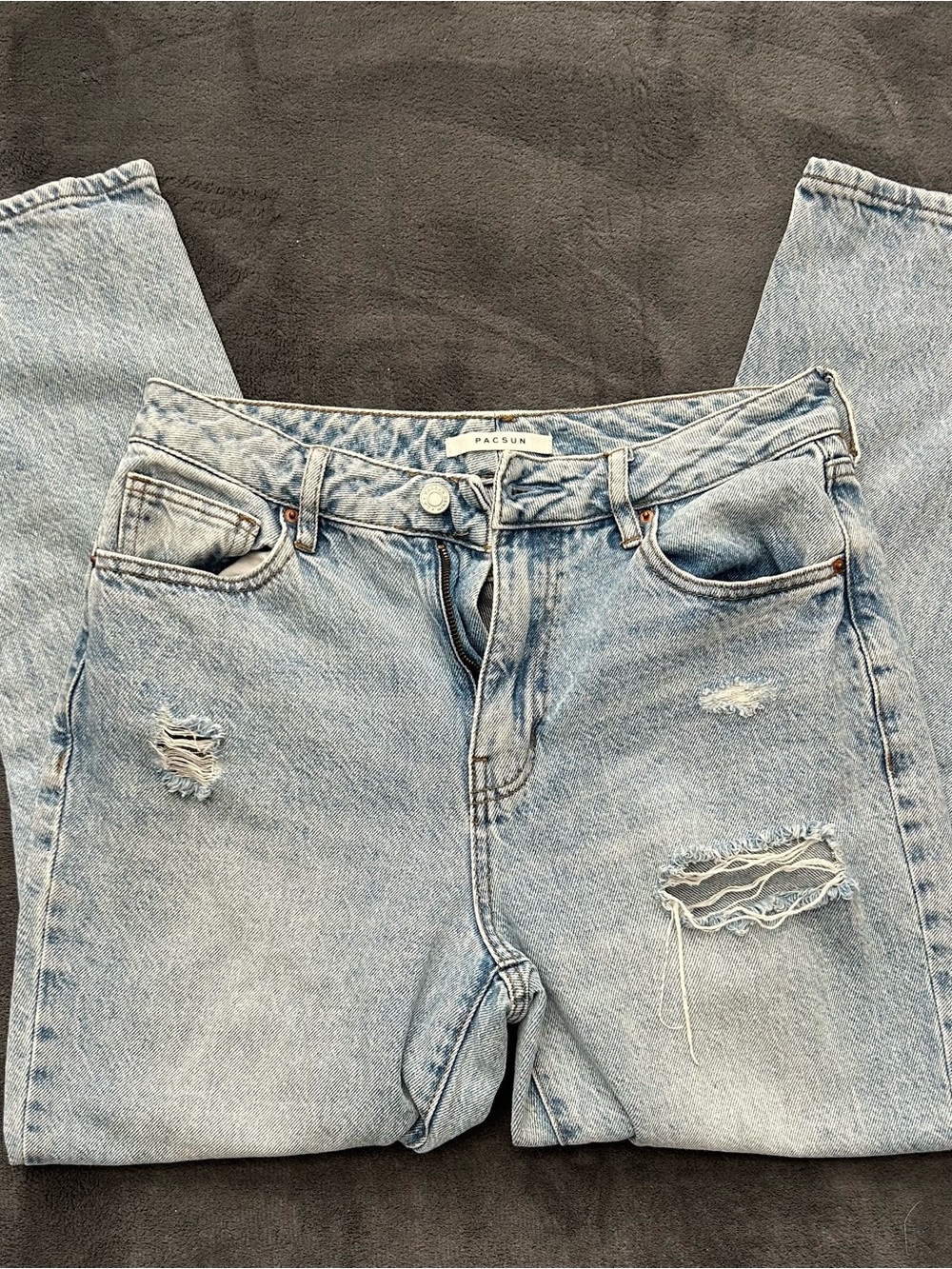 PacSun Light Blue Distressed Mom Jeans